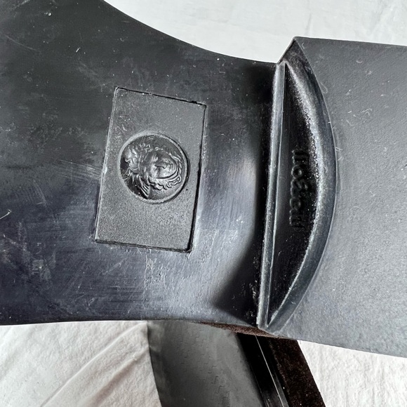 GIANNI VERSACE Authentic Brown Suede Leather Medusa Ankle Boots Size 8.5 US - Picture 10 of 12